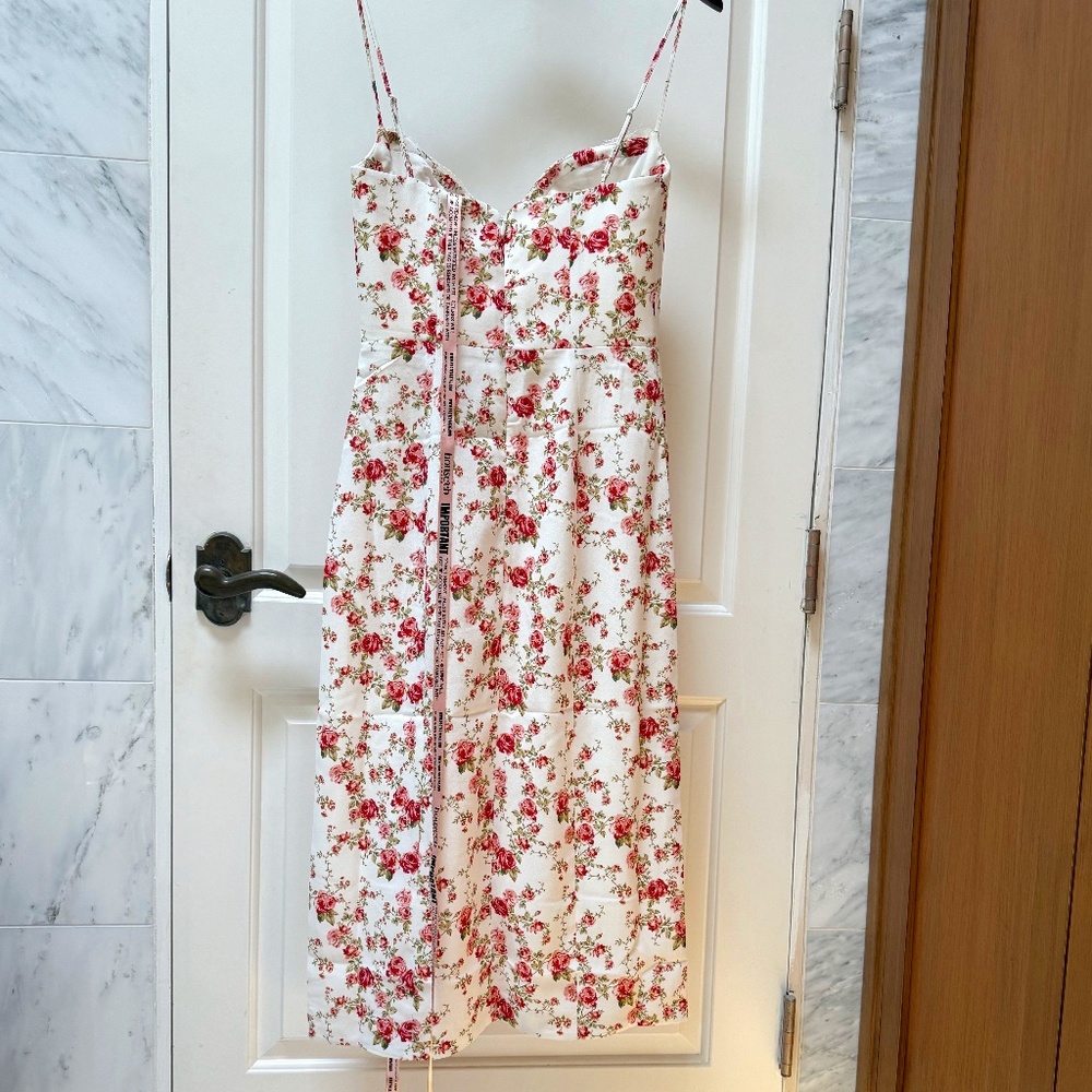 HOUSE OF CB London:  Charlotte Rose Print Corset Midi Sundress, M   *NWT* - Picture 6 of 8